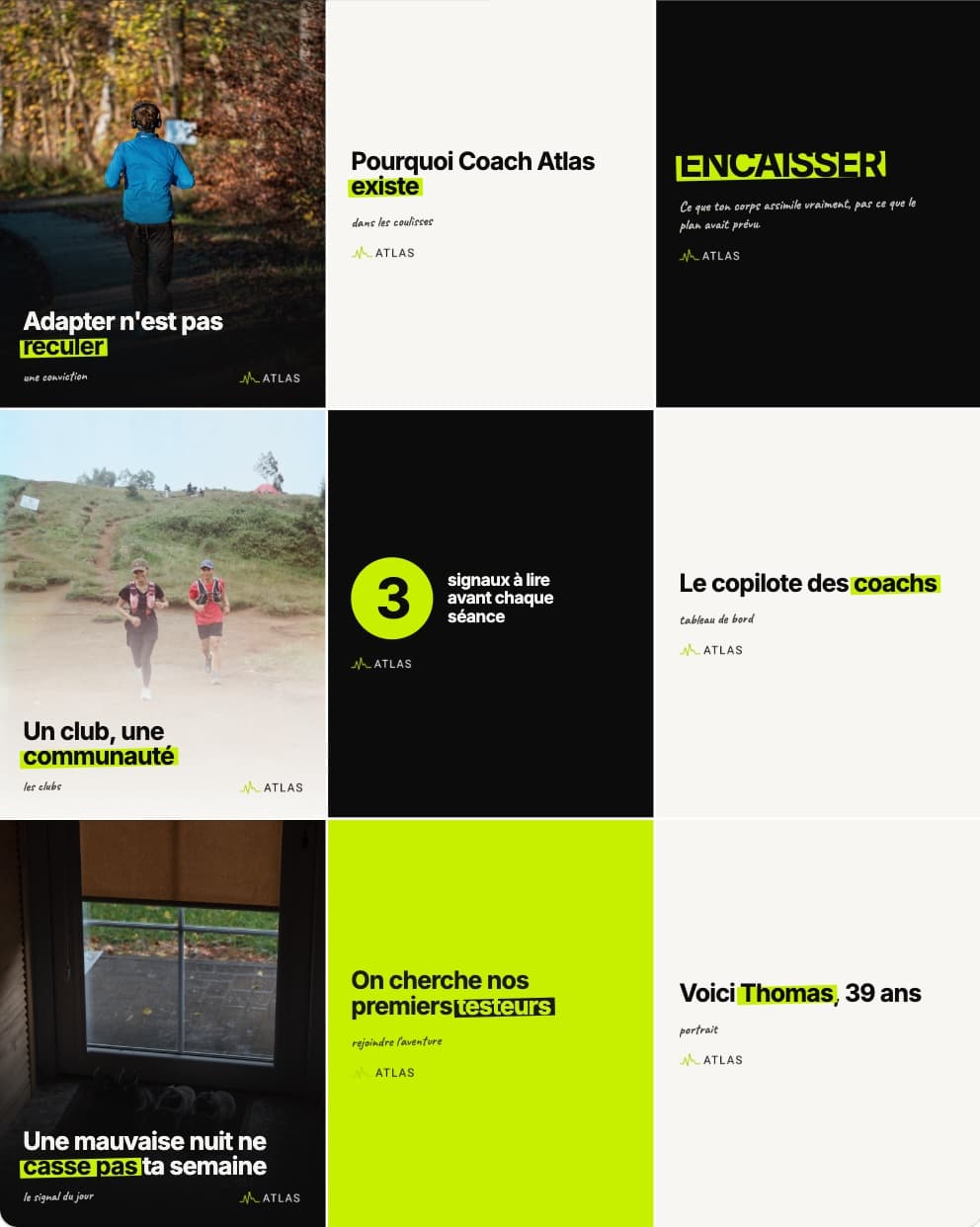 Direction C, « Le Carnet » : neuf publications de Coach Atlas dans ce style