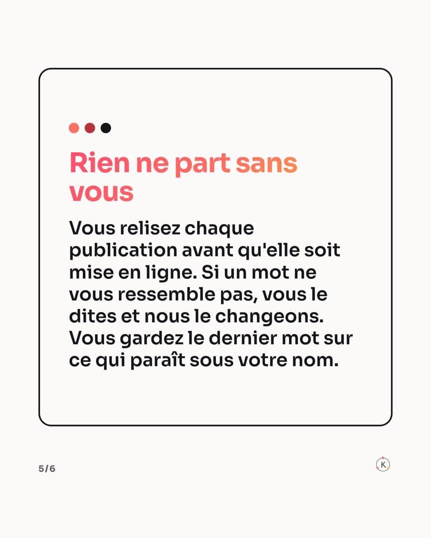 Carrousel « N'importe qui pourrait signer ce post », slide 6